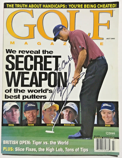Sergio Garcia  signed July 2002 Golf Magazine to Charlie autograph CBM COA