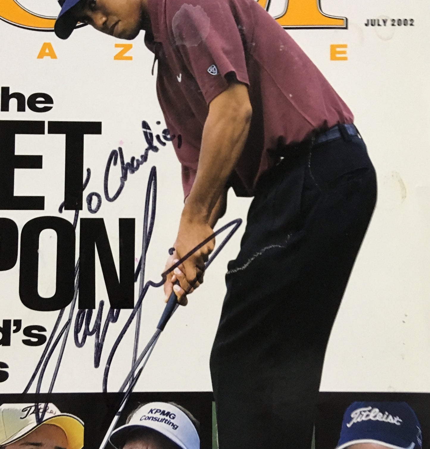 Sergio Garcia  signed July 2002 Golf Magazine to Charlie autograph CBM COA
