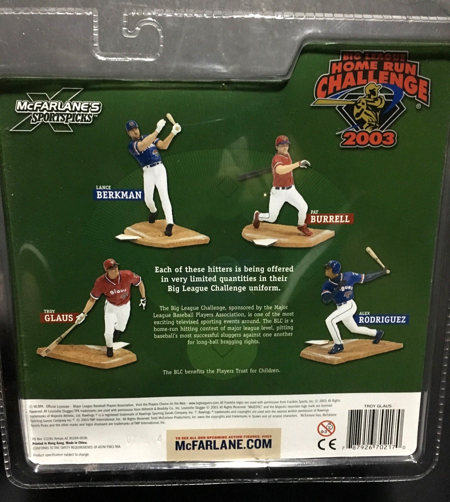 Troy Glaus & Derrek Lee Big League Home Run Challenge series 15 Mcfarlane 2 lot