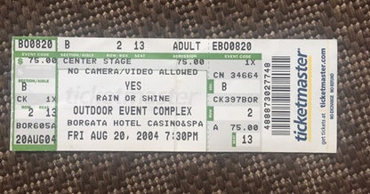 YES CONCERT TICKET Stub 2004 Borgata Hotel Outdoor 8/20/2004