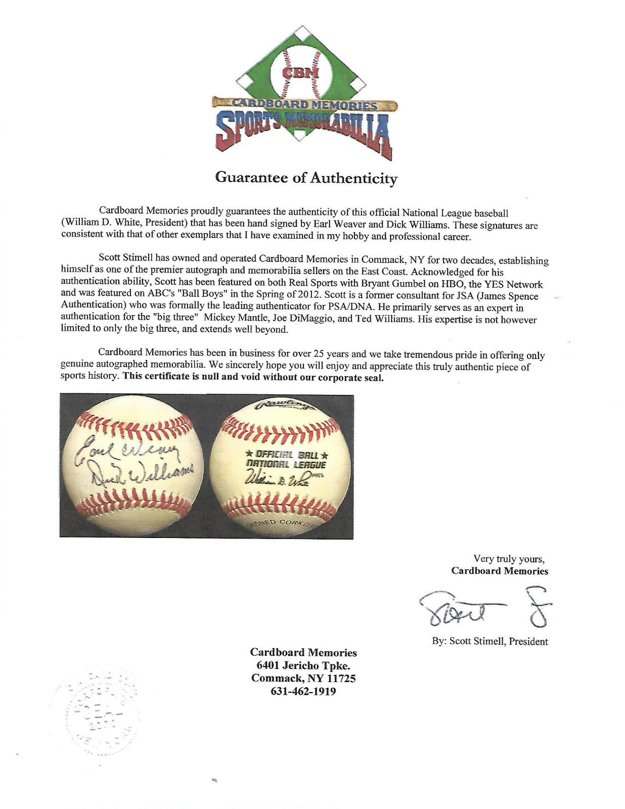 Earl Weaver Dick Williams 1973 ALCS managers signed nl baseball 2 auto HOF COA