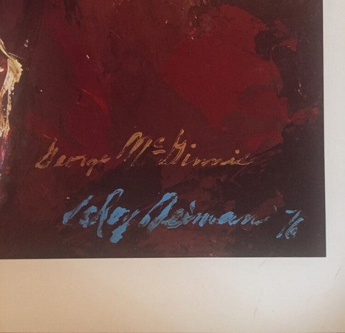 Leroy Neiman 1976 George Mcginnis philadelphia 76ers Poster Lithograph 35x26 ABA