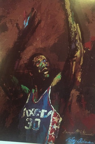 Leroy Neiman 1976 George Mcginnis philadelphia 76ers Poster Lithograph 35x26 ABA