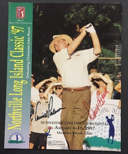 Arnold Palmer & Quigley Signed Golf Program 1997 LI Classic Autograph Cbm coa