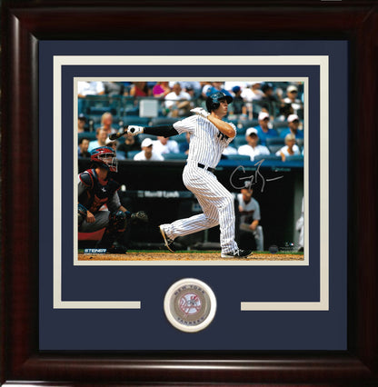 Greg Bird signed 8x10 1st HR photo framed Yankees coin autograph Steiner COA