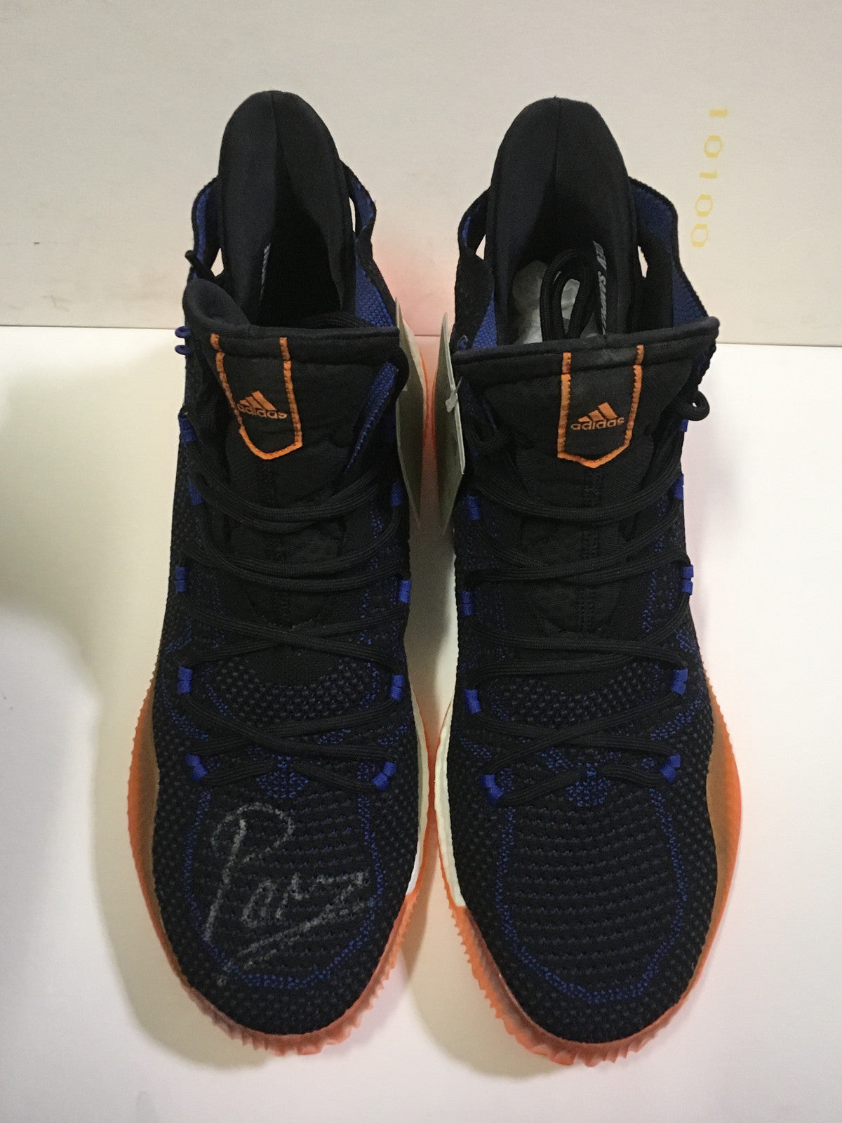 Kristaps Porzingis signed Game Issued Adidas Rookie sneaker Pair auto Steiner