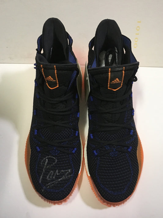 Kristaps Porzingis signed Game Issued Adidas Rookie sneaker Pair auto Steiner