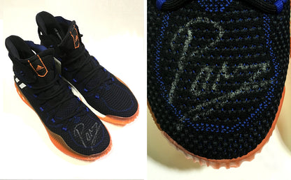Kristaps Porzingis signed Game Issued Adidas Rookie sneaker Pair auto Steiner