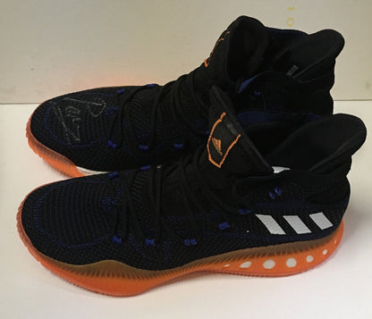 Kristaps Porzingis signed Game Issued Adidas Rookie sneaker Pair auto Steiner