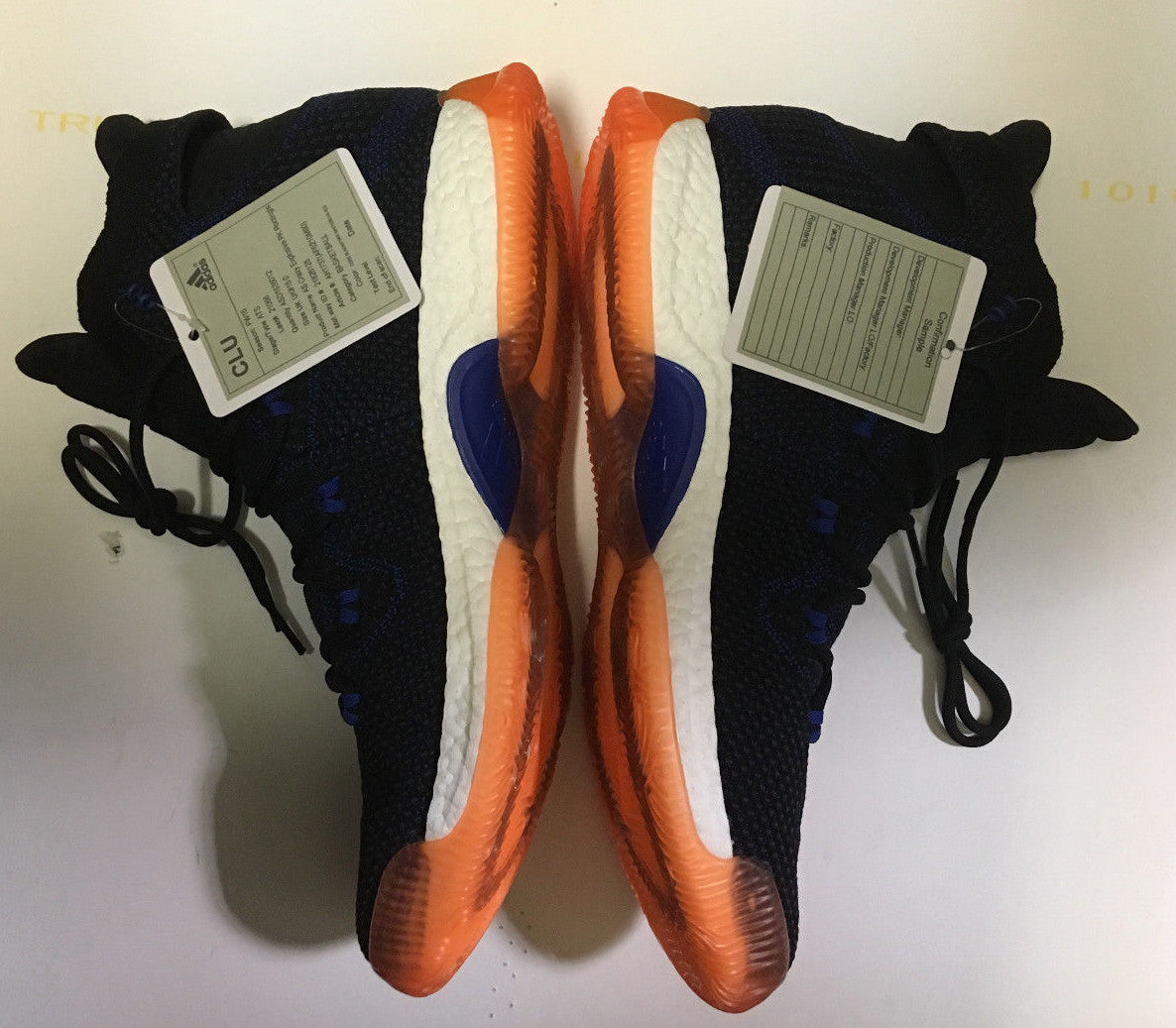 Kristaps Porzingis signed Game Issued Adidas Rookie sneaker Pair auto Steiner