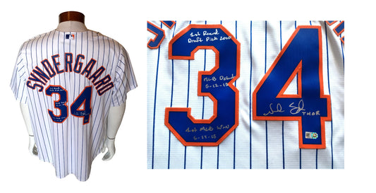 Noah Syndergaard Mets signed 4 stat jersey THOR Debut autograph MLB Holo COA