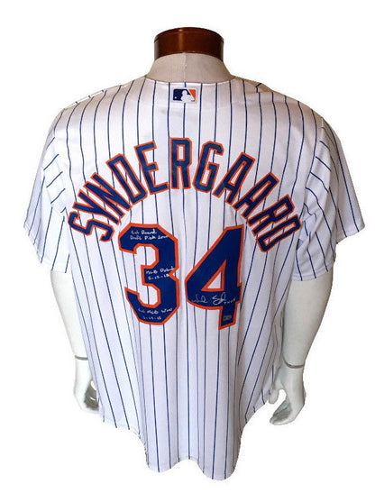 Noah Syndergaard Mets signed 4 stat jersey THOR Debut autograph MLB Holo COA