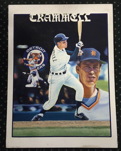 Alan Trammell canvas Signed Terrance Fogarty Artist Original painting Tigers 1/1