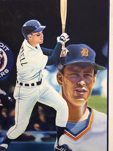 Alan Trammell canvas Signed Terrance Fogarty Artist Original painting Tigers 1/1