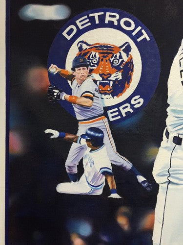 Alan Trammell canvas Signed Terrance Fogarty Artist Original painting Tigers 1/1