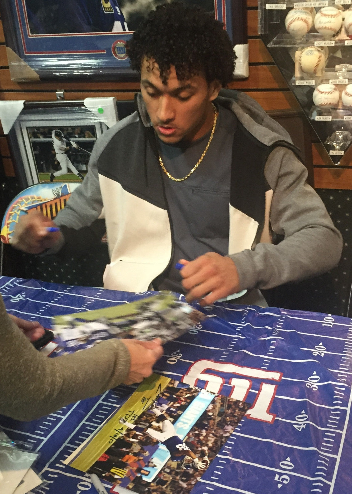 Evan Engram signed 8x10 photo 1st Td 88 framed giants rookie autograph CBM COA