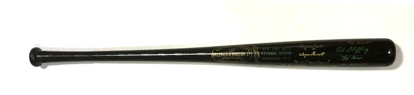 1973 NY Mets NL Champs team engraved auto Louisville bat Willie Mays Tom Seaver