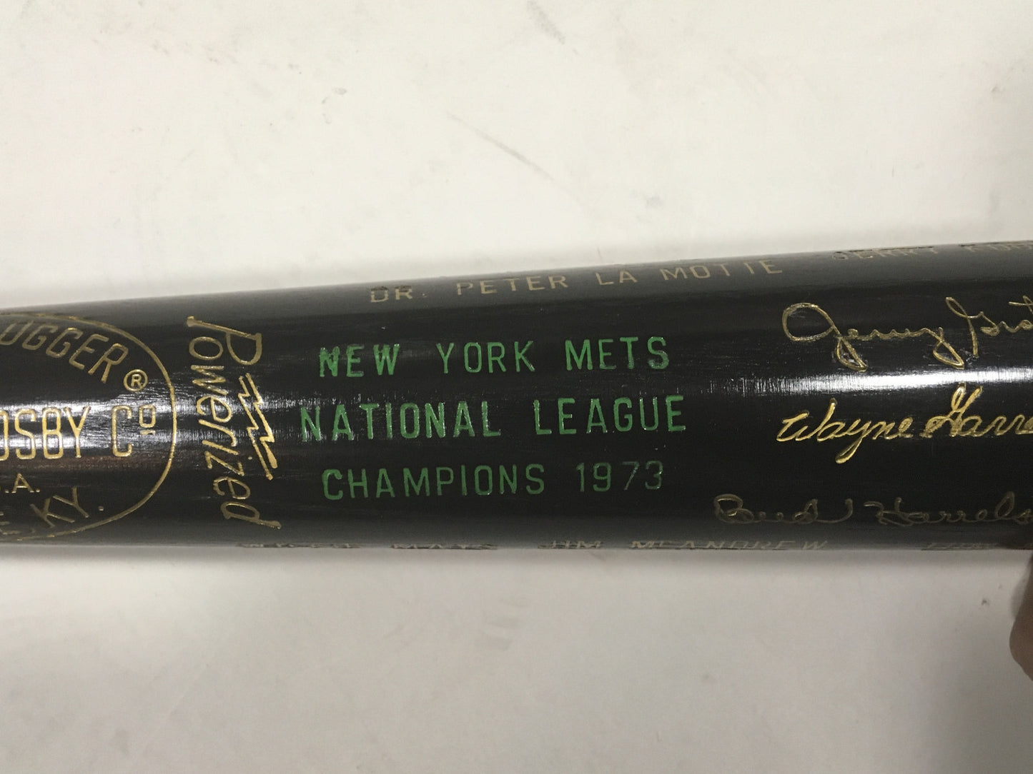 1973 NY Mets NL Champs team engraved auto Louisville bat Willie Mays Tom Seaver