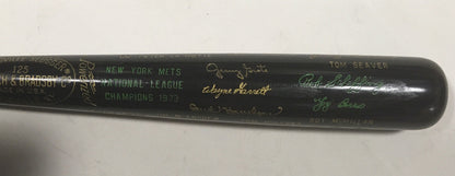 1973 NY Mets NL Champs team engraved auto Louisville bat Willie Mays Tom Seaver