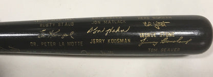 1973 NY Mets NL Champs team engraved auto Louisville bat Willie Mays Tom Seaver