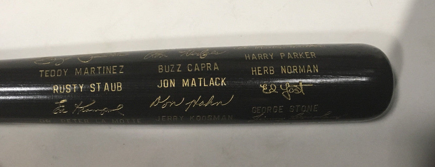 1973 NY Mets NL Champs team engraved auto Louisville bat Willie Mays Tom Seaver
