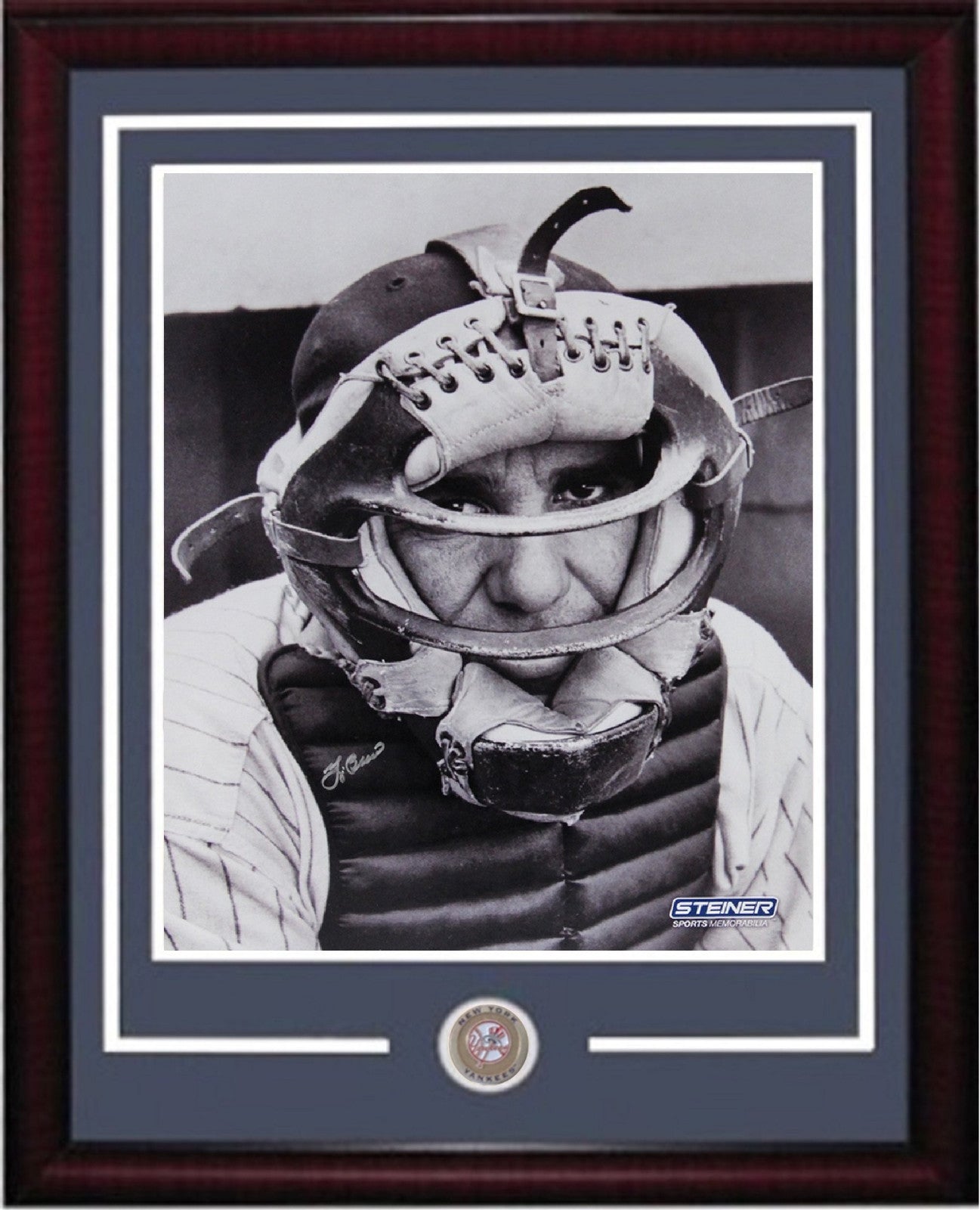 Yogi Berra Signed 16x20 photo framed Yankees coin Autograph Steiner COA