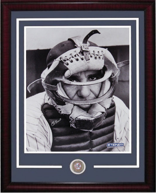 Yogi Berra Signed 16x20 photo framed Yankees coin Autograph Steiner COA