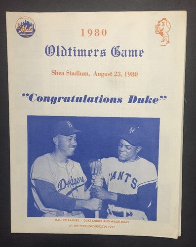 1980 Mets Oldtimers Game 2 Page  Program Shea Stadium DUKE SNIDER Willie Mays