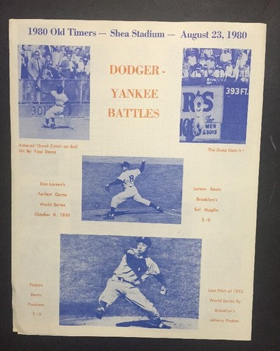 1980 Mets Oldtimers Game 2 Page  Program Shea Stadium DUKE SNIDER Willie Mays