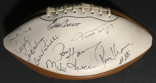 Willie Mays Paul Hornung signed Wilson football 8 autograph HOF CBM COA