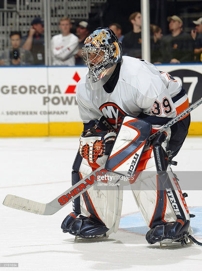 Rick DiPietro Islanders signed game used Sher-Wood hockey Goalie stick Auto COA