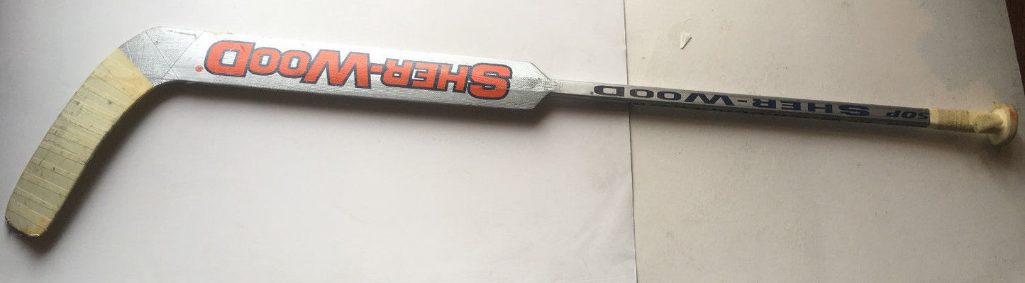 Rick DiPietro Islanders signed game used Sher-Wood hockey Goalie stick Auto COA