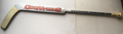 Rick DiPietro Islanders signed game used Sher-Wood hockey Goalie stick Auto COA