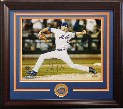 Steven Matz signed 16x20 postseason photo framed Mets coin rookie auto JSA COA