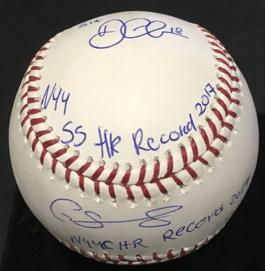 Didi Gregorius Gary Sanchez Yankees signed baseball Most HR auto Steiner 1/17 MT