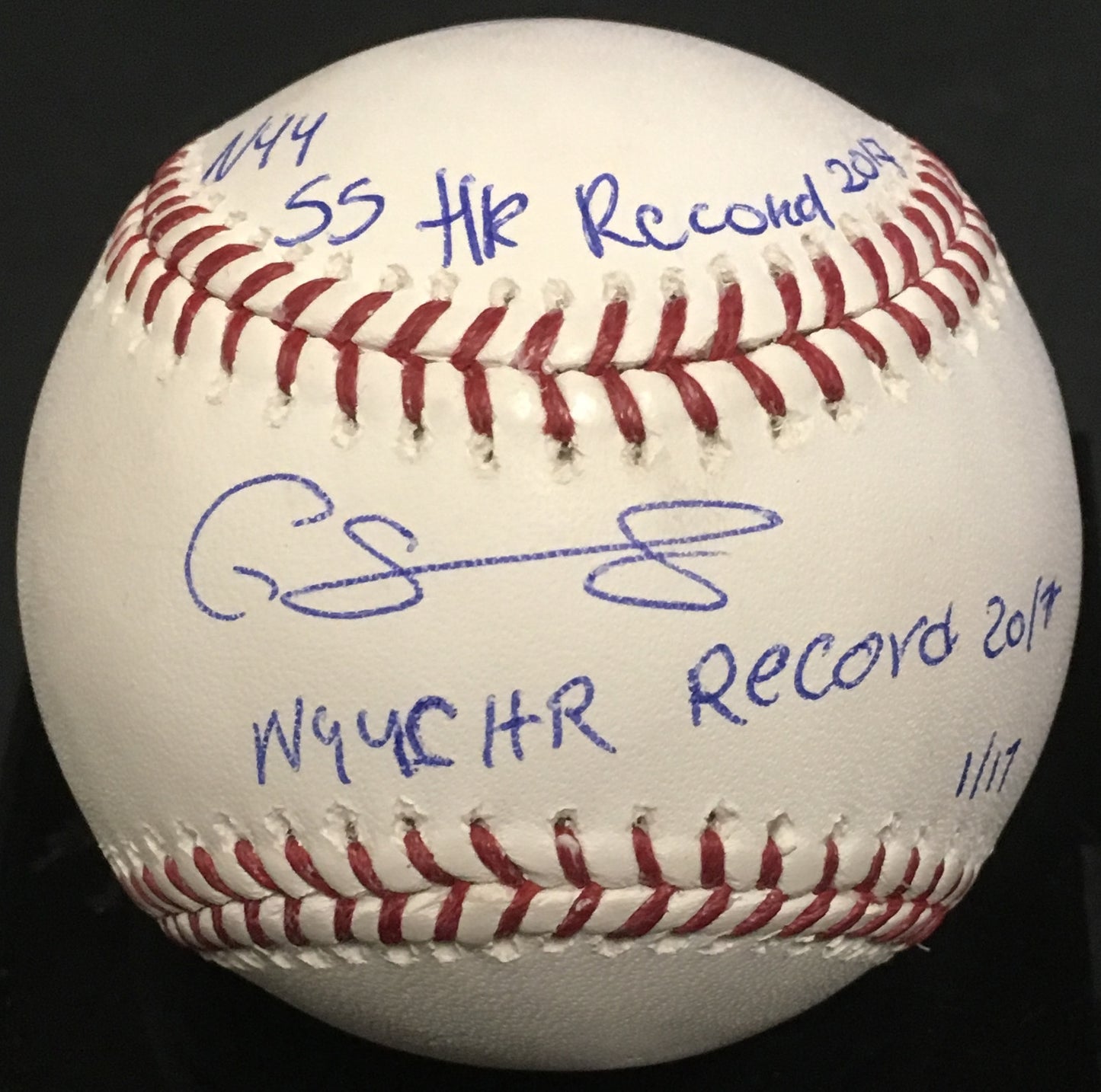 Didi Gregorius Gary Sanchez Yankees signed baseball Most HR auto Steiner 1/17 MT