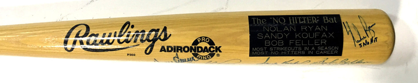 No Hitter signed 10 auto baseball bat Tom Seaver Sandy Koufax Ryan JSA LOA 1/1