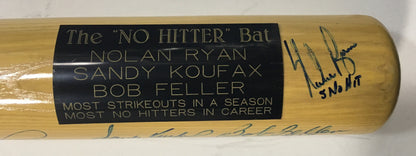 No Hitter signed 10 auto baseball bat Tom Seaver Sandy Koufax Ryan JSA LOA 1/1