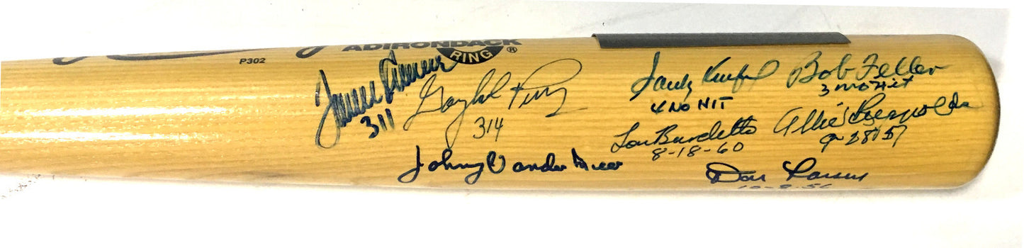 No Hitter signed 10 auto baseball bat Tom Seaver Sandy Koufax Ryan JSA LOA 1/1
