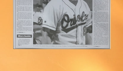 Cal Ripken Jr 2131 Iron Man Record 9/7/ 1995 Baltimore Sun printing plate framed