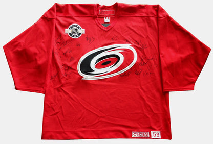 2005-06 Carolina Hurricanes Stanley Cup team signed game used jersey 24 auto COA