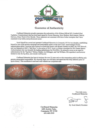 2003 AFC Pro Bowl signed 6 auto NFL Football Peyton Manning Marvin Harrison COA