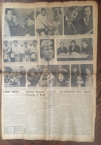 Babe Ruth Dies Death Brooklyn Eagle newspaper August 17 1948 ORIGINAL 8 Pages