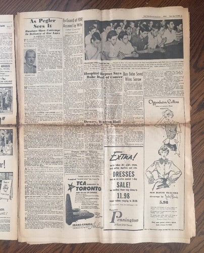 Babe Ruth Dies New York Journal American newspaper August 17 1948 Rare ORIGINAL