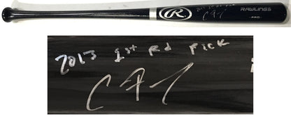 Clint Frazier signed Rawlings Pro baseball bat ins 2013 1st rd pick auto JSA COA