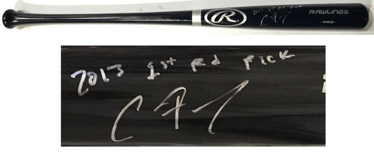 Clint Frazier signed Rawlings Pro baseball bat ins 2013 1st rd pick auto JSA COA