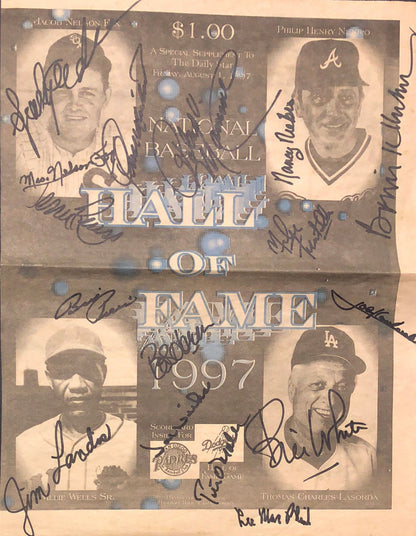 1997 Baseball HoF signed Newspaper Sparky Anderson bowie kuhn 16 auto CBM COA