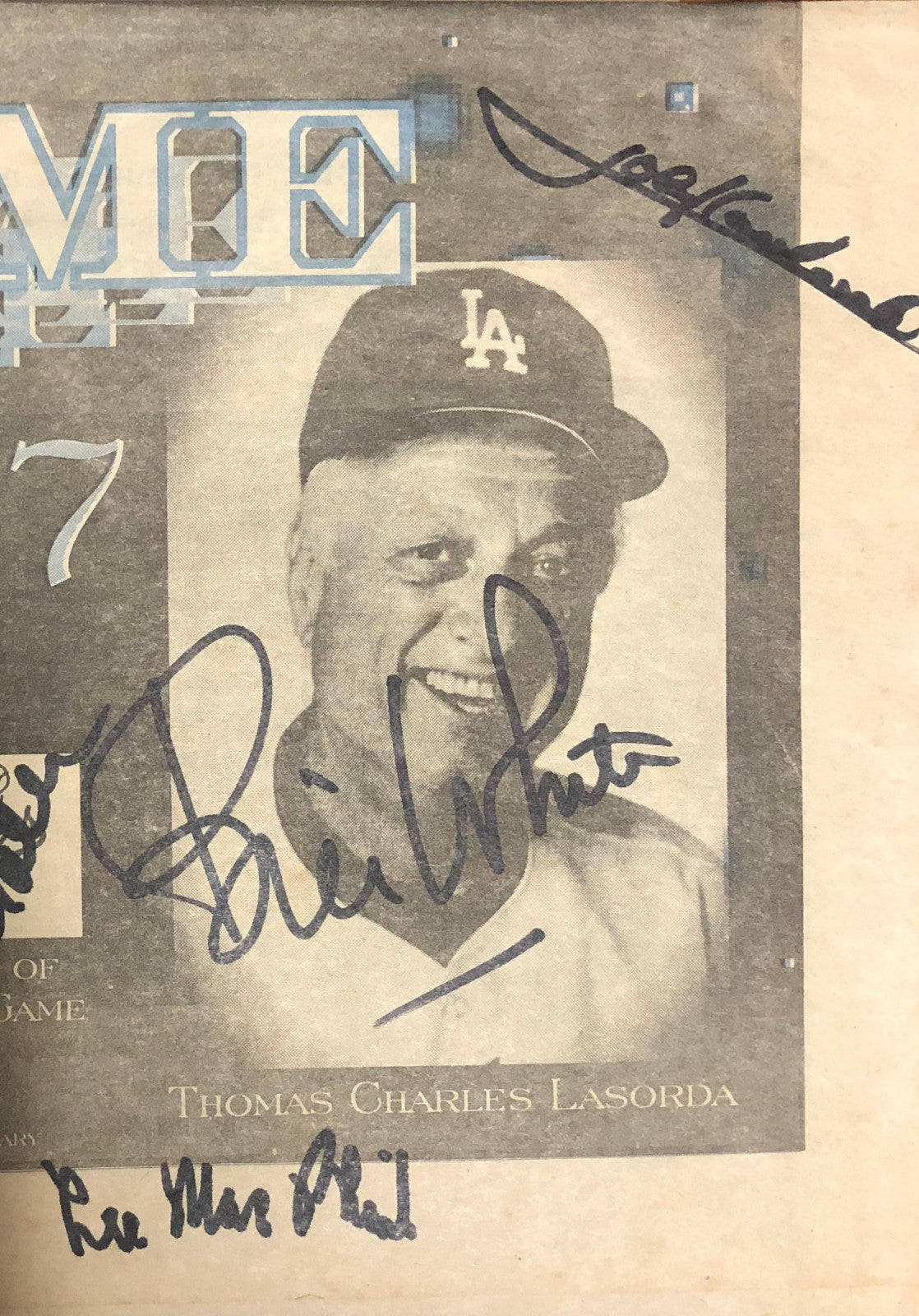 1997 Baseball HoF signed Newspaper Sparky Anderson bowie kuhn 16 auto CBM COA