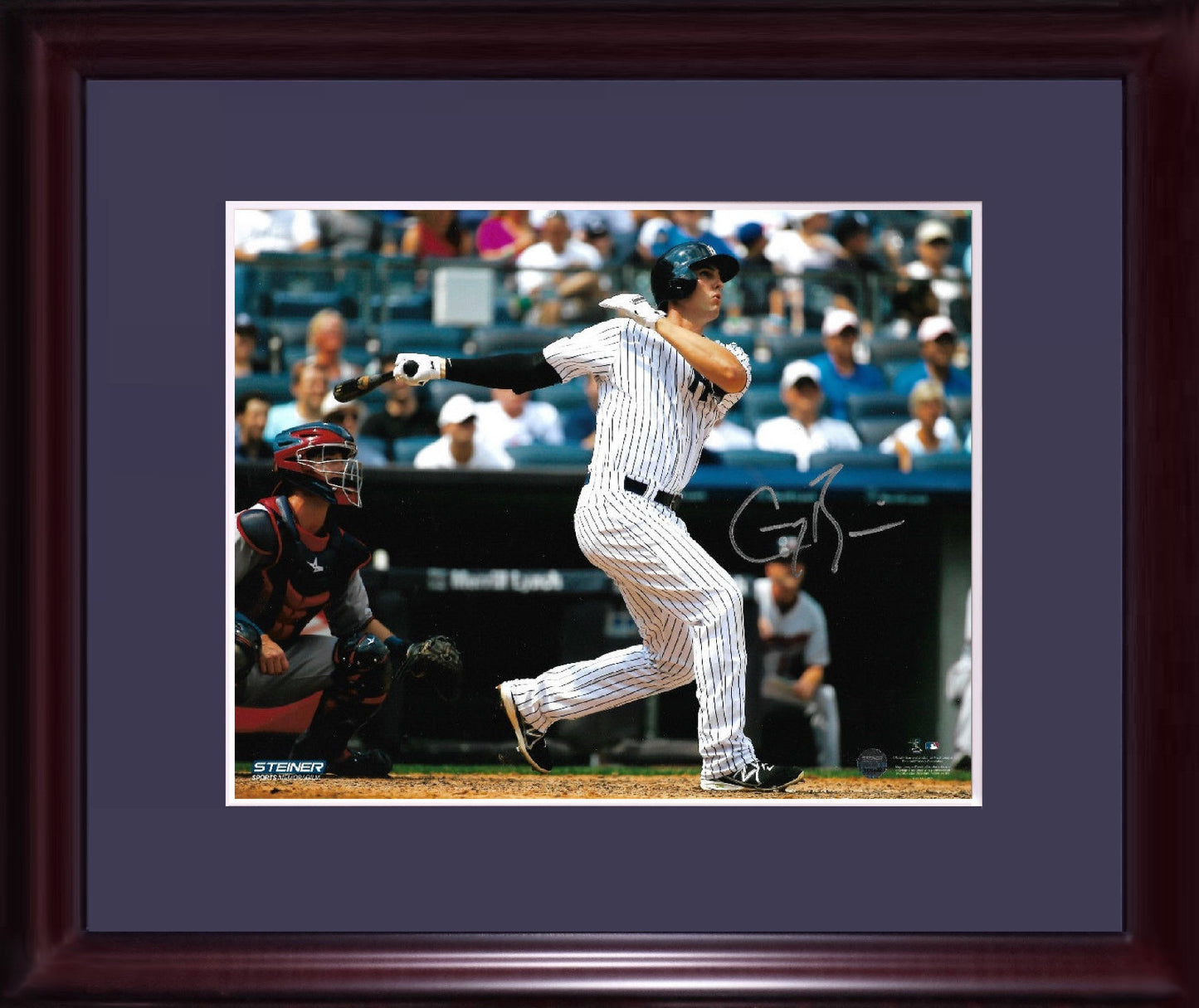 Greg Bird signed 8x10 1st HR photo framed Yankees autograph Steiner COA