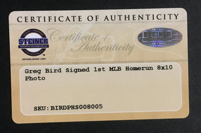 Greg Bird signed 8x10 1st HR photo framed Yankees autograph Steiner COA